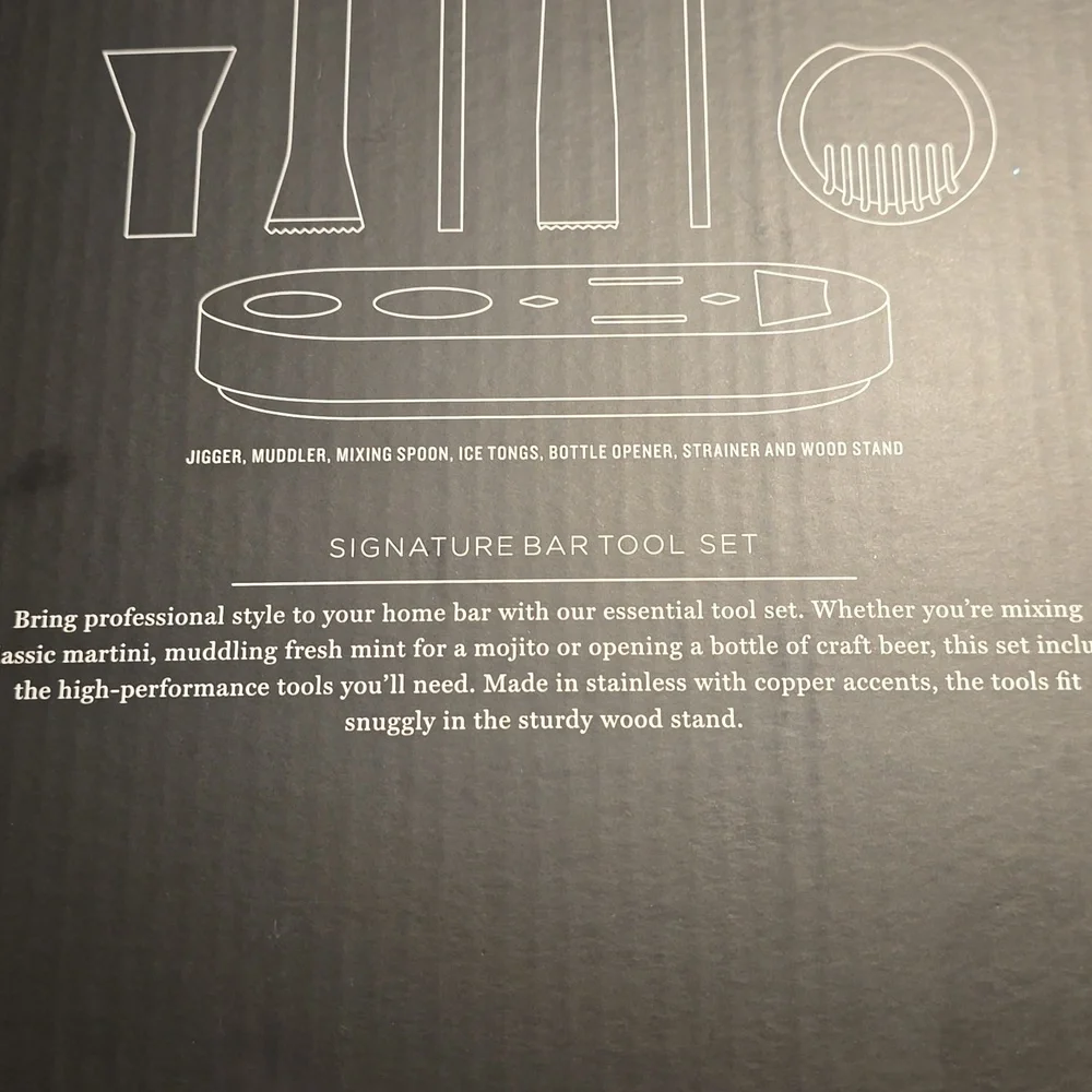 NEW Exclusive Williams Sonoma Signature Bar Tool Set, Retail $174.95 USD